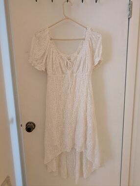 No Boundaries Juniors Size 11-13 High-low White Lace Dress